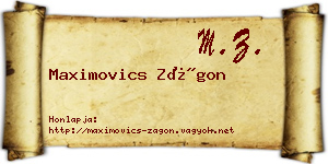 Maximovics Zágon névjegykártya